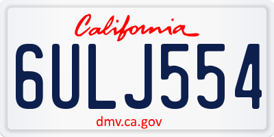 CA license plate 6ULJ554