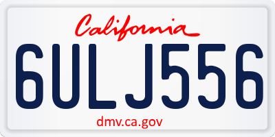 CA license plate 6ULJ556