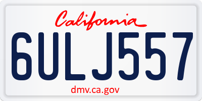 CA license plate 6ULJ557