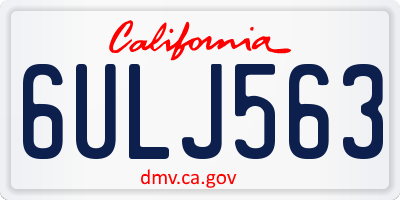 CA license plate 6ULJ563