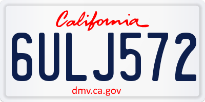 CA license plate 6ULJ572