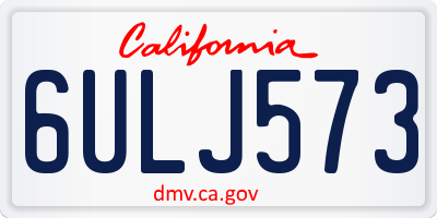 CA license plate 6ULJ573