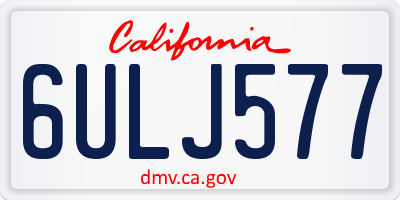 CA license plate 6ULJ577