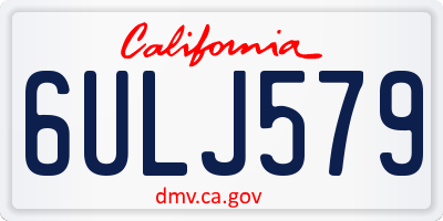 CA license plate 6ULJ579