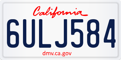 CA license plate 6ULJ584