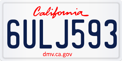 CA license plate 6ULJ593
