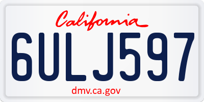 CA license plate 6ULJ597
