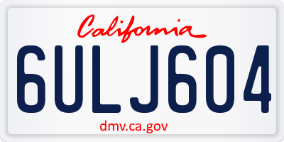 CA license plate 6ULJ604