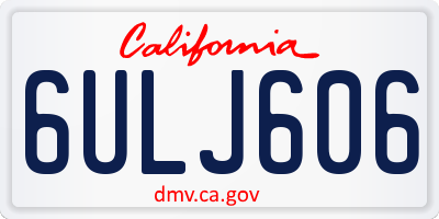 CA license plate 6ULJ606