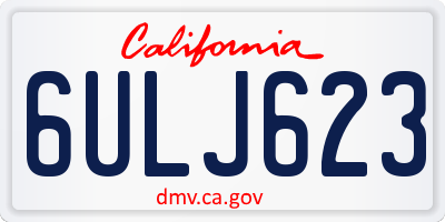 CA license plate 6ULJ623