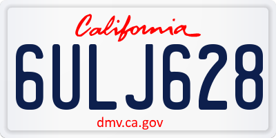 CA license plate 6ULJ628