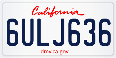 CA license plate 6ULJ636