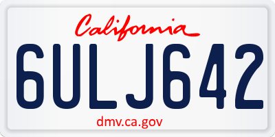 CA license plate 6ULJ642