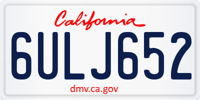CA license plate 6ULJ652