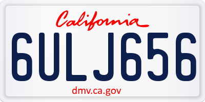 CA license plate 6ULJ656