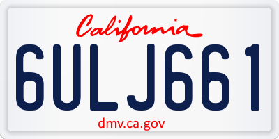 CA license plate 6ULJ661