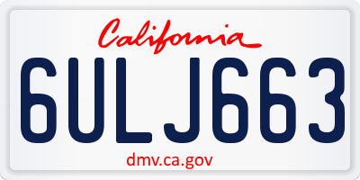 CA license plate 6ULJ663