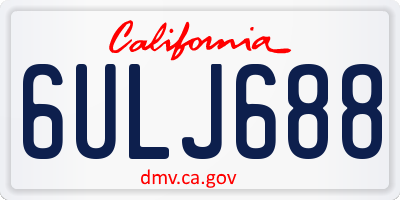 CA license plate 6ULJ688