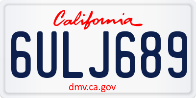 CA license plate 6ULJ689