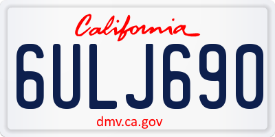 CA license plate 6ULJ690