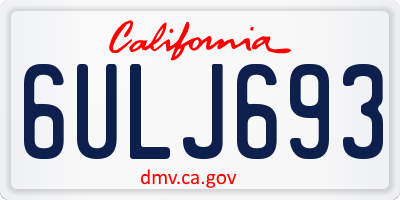 CA license plate 6ULJ693