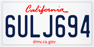 CA license plate 6ULJ694