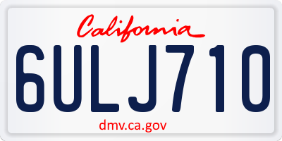 CA license plate 6ULJ710