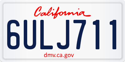 CA license plate 6ULJ711