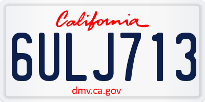 CA license plate 6ULJ713