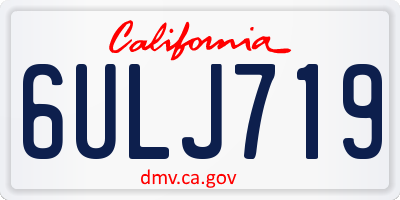 CA license plate 6ULJ719