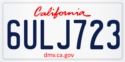 CA license plate 6ULJ723