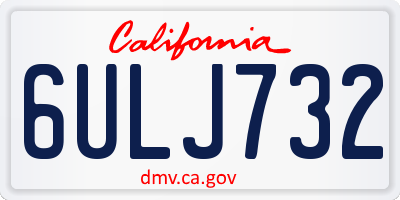 CA license plate 6ULJ732