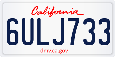 CA license plate 6ULJ733