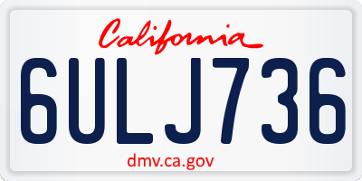 CA license plate 6ULJ736