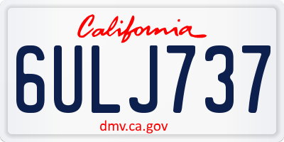 CA license plate 6ULJ737