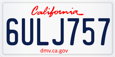 CA license plate 6ULJ757