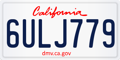 CA license plate 6ULJ779