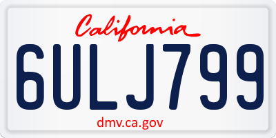 CA license plate 6ULJ799