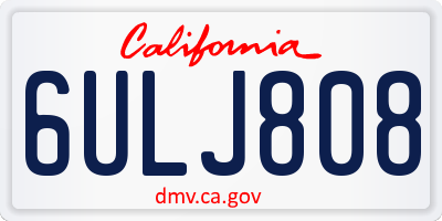 CA license plate 6ULJ808