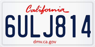 CA license plate 6ULJ814