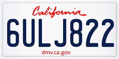 CA license plate 6ULJ822