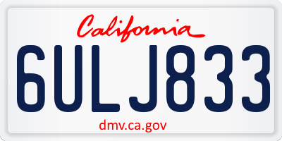 CA license plate 6ULJ833