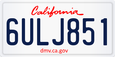 CA license plate 6ULJ851