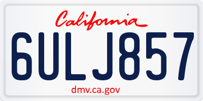 CA license plate 6ULJ857