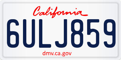 CA license plate 6ULJ859