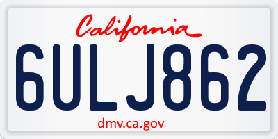 CA license plate 6ULJ862