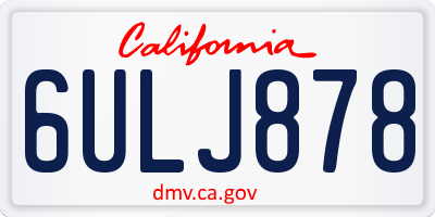 CA license plate 6ULJ878