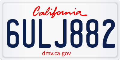 CA license plate 6ULJ882