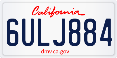 CA license plate 6ULJ884