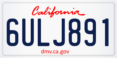 CA license plate 6ULJ891